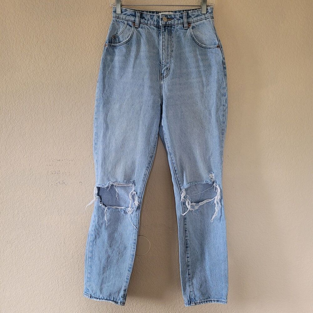 Rollas Elle Super High Rise Relaxed Straight Jean Size 26 Blue Casual Cotton 90s